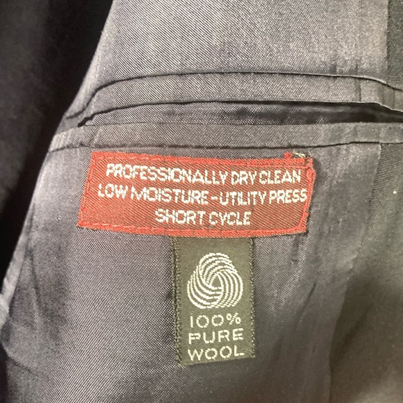 Mens Pre Owned Vintage Jos A Bank Navy Wool Executive Blazer 52L - Picture 7 of 8